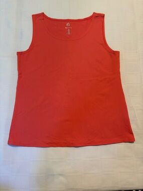 Ruby Rd. Coral-Red Scoop Neck Tank